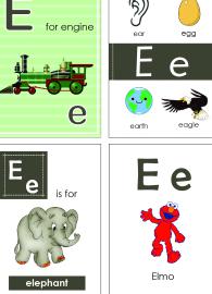 Alphabet Flash Cards - Flashcard Letter E