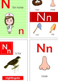Alphabet Flash Cards - Flashcard Letter N