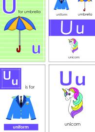 Alphabet Flash Cards - Flashcard Letter U