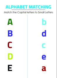 Alphabet Matching - Match Capital and Small Letters - A to E