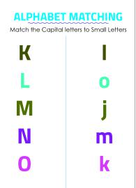 Alphabet Matching - Match Capital and Small Letters - K to O