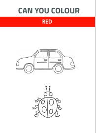 Art And Craft Worksheet: Can Your Color - Color Red Worksheet