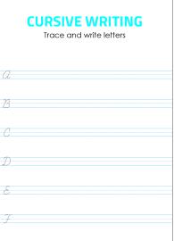 Capital Cursive Alphabet Writing - A - F