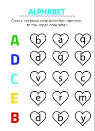 Color Matching Uppercase and Lowercase Letters - A to E