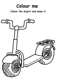 Color Me - Kids Scooter Coloring Page