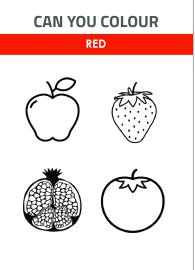 Art And Craft Worksheet: Color Red Worksheet
