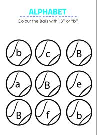 Color the Balls with B - Capital and Small Letter Identification