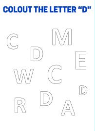 Color The Letter D - Capital Letter Recognition