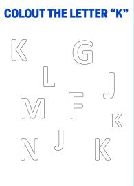 Color The Letter K - Capital Letter Recognition