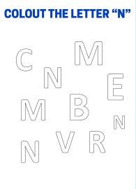 Color The Letter N - Capital Letter Recognition