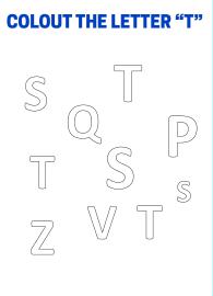 Color The Letter T - Capital Letter Recognition