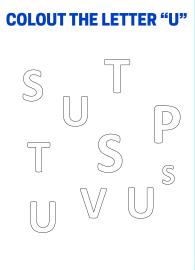Color The Letter U - Capital Letter Recognition