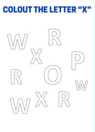 Color The Letter X - Capital Letter Recognition
