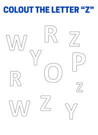 Color The Letter Z - Capital Letter Recognition