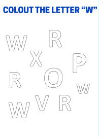 Color The Letter W - Capital Letter Recognition