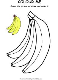 Colour Me - Fruit Bananas Coloring Pages