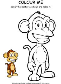 Art And Craft Worksheet: Colour Me - Monkey Coloring Pages Worksheet