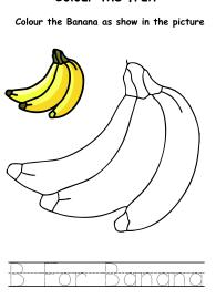 Colour the Fruits - Banana Coloring
