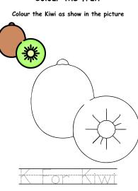 Colour the Fruits - Kiwi Coloring