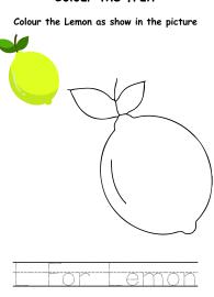 Colour the Fruits - Lemon Coloring
