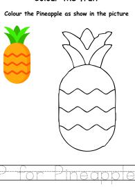 Colour the Fruits - Pineapple Coloring