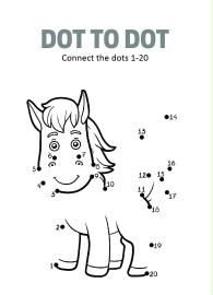 Connect the Dots - Baby Horse Dot to Dot