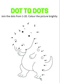 Connect the Dots - Dinosaur Dot to Dot