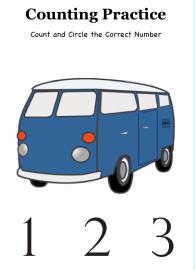 Count And Circle The Correct Number up to 3