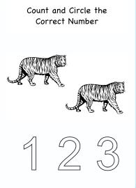 Count the objects and circle the correct numeral up to 3 #1
