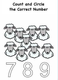 Count the objects and circle the correct numeral up to 9 #1