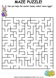 Easter Bunny Eggs Maze Puzzle