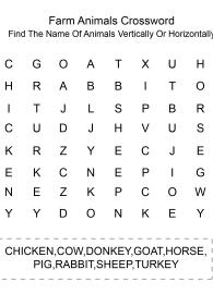 Farm Animals Crossword Puzzle #1