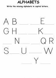Fill in Missing Alphabet Letters - Capital Letters