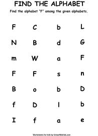 Find the Letter F - Find Alphabets