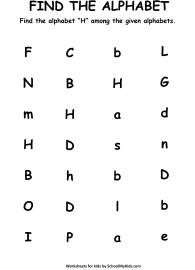 Find the Letter H - Find Alphabets