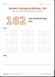 Number Tracing and Writing - 162