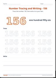 Number Tracing and Writing - 156