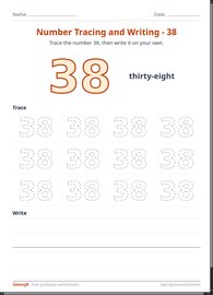 Number Tracing and Writing - 38