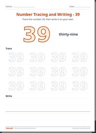 Number Tracing and Writing - 39