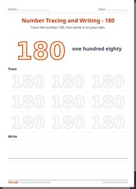 Number Tracing and Writing - 180