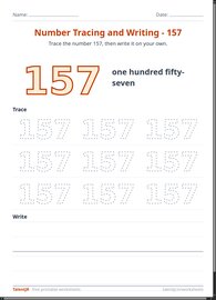 Number Tracing and Writing - 157