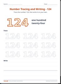 Number Tracing and Writing - 124