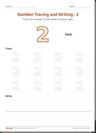 Number Tracing and Writing - 2