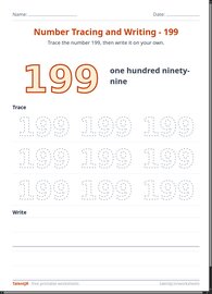 Number Tracing and Writing - 199