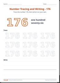 Number Tracing and Writing - 176