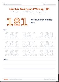 Number Tracing and Writing - 181