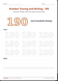 Number Tracing and Writing - 190