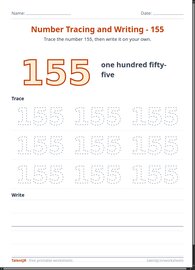 Number Tracing and Writing - 155