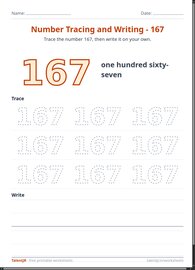 Number Tracing and Writing - 167