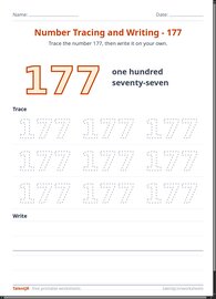Number Tracing and Writing - 177